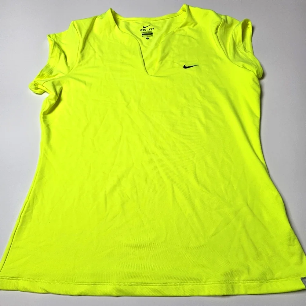 NIKE Dry Fit Women's Fluorescent T-shirt XL Tennis Outdoor Embroidered Ball
